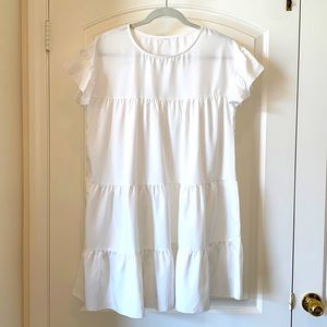 White Babydoll dress w/ Ruffle Sleeves